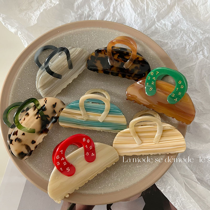 zhou yangqing same style bag leopard print grip special-interest design high sense back head shark clip hairpin hair ornaments female