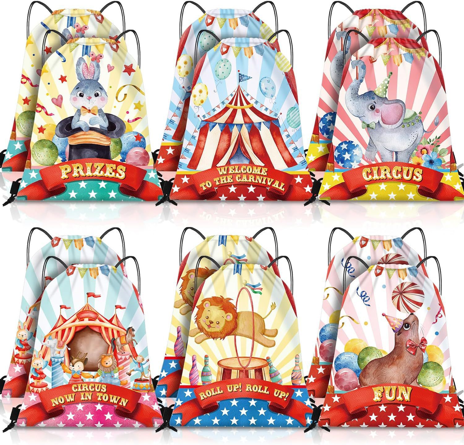 马戏团三双肩抽绳背包袋子马戏团便携收纳袋涤纶手提抽绳袋束口袋