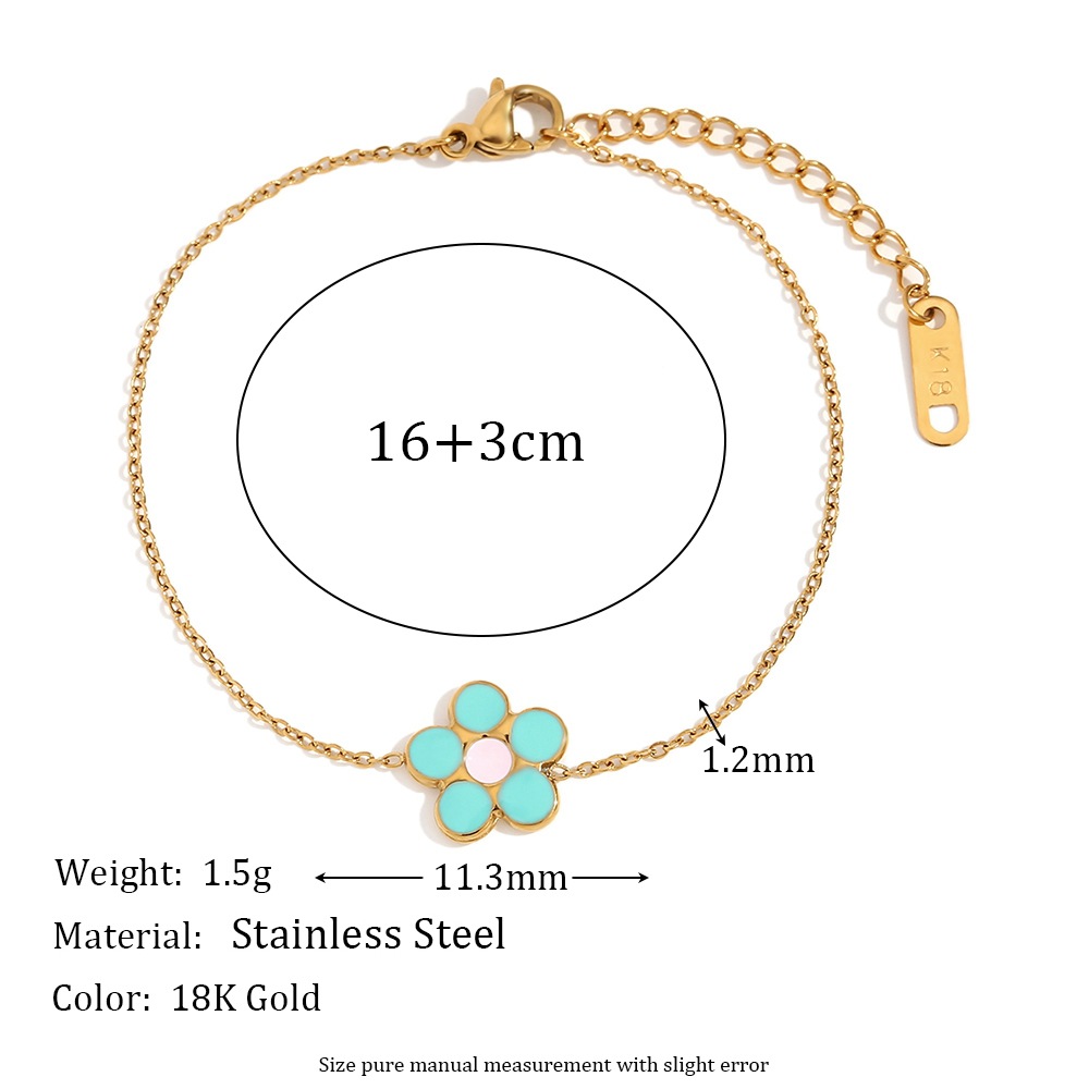 Stainless Steel Dripping Oil Petal Bracelet