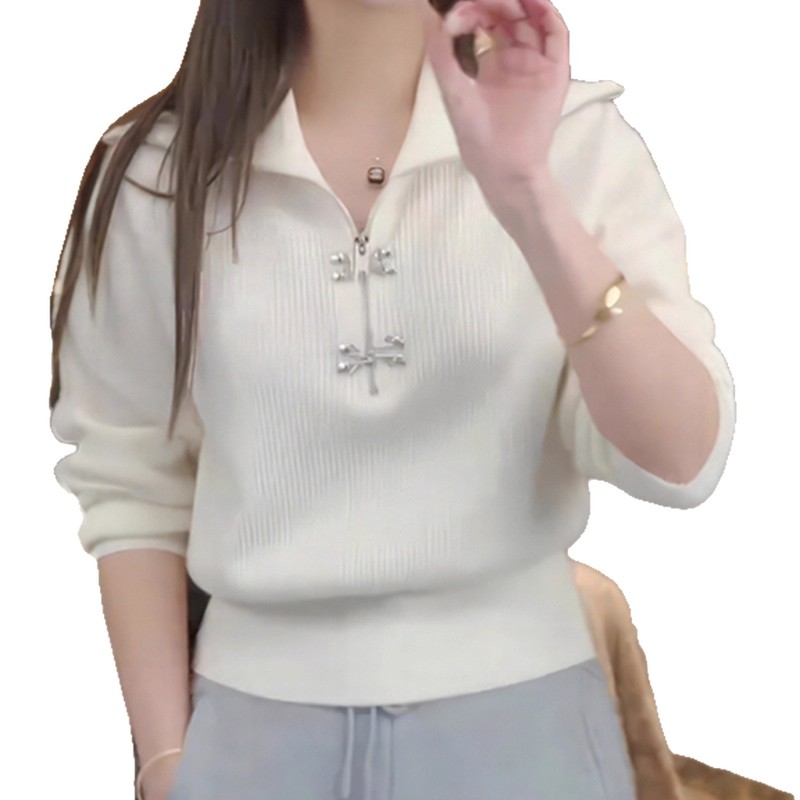 小狗拉链圆领毛衣外套女秋冬2025新款慵懒风软糯短款时尚针织开衫|undefined