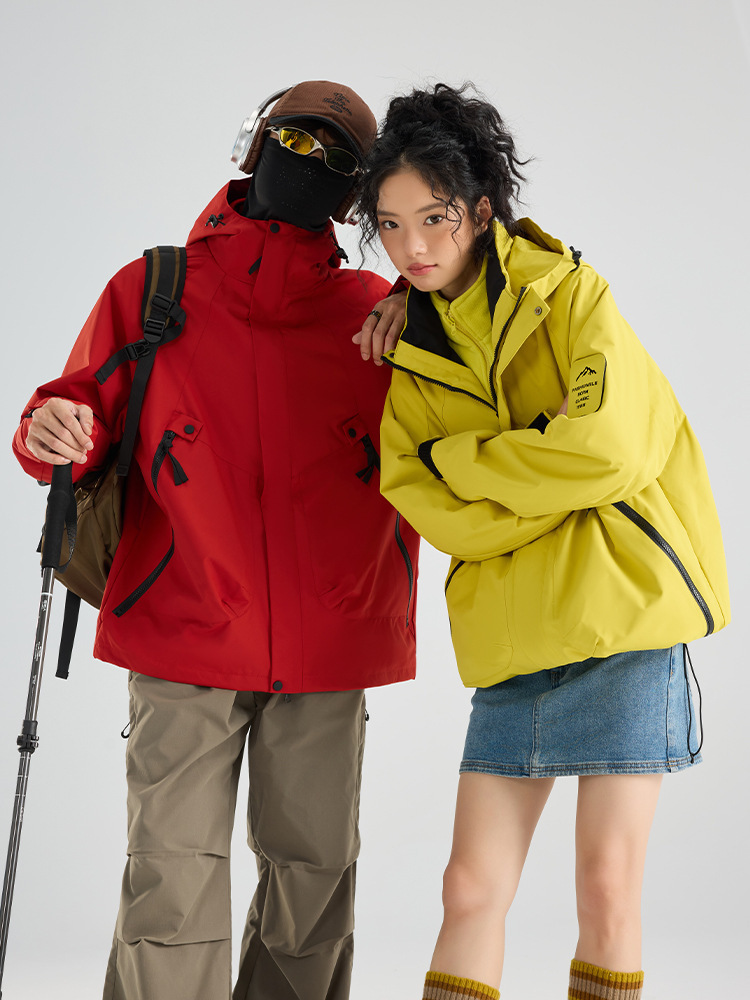 冲锋衣三合一女可拆卸秋冬两件套户外风衣外套男防泼水大码登山服