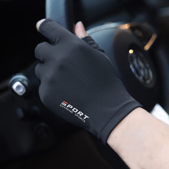 Ice Silk Gloves for Men and Women Riding Sports Fitness Luya Fishing Rock Climbing High Elastic Comfortable Sweat Absorbing Sun Protection Gloves