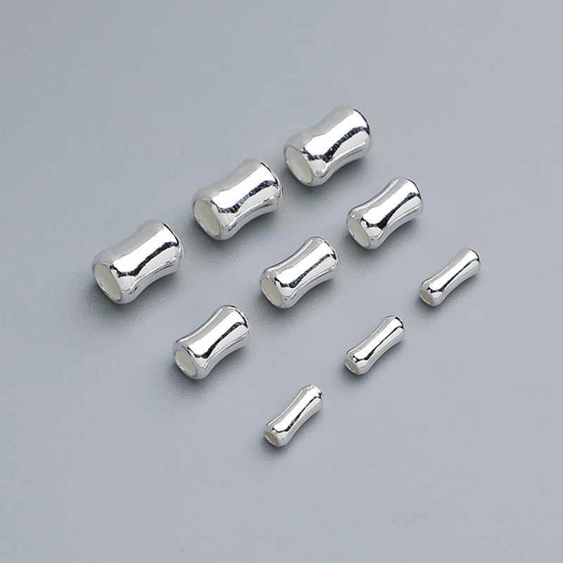 S925 sterling silver slub tube spacer beads DIY beaded bracelet bone joint small silver tube jewelry High loose beads accessories S925 sterling silver slub tube spacer beads DIY beaded bracelet bone joint small silver tube jewelry High loose beads accessories