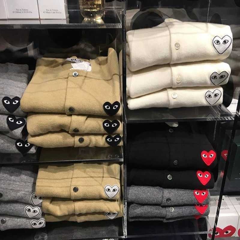 Trendy Brand川久 Knitwear Sweater Men's and Women's Cardigan Bao Ling Short Loose Play Couple Wear Heart Wool Jacket