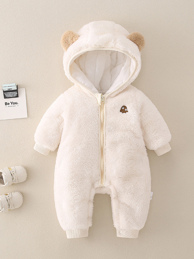 Ropa de bebé para otoño e invierno, engrosada con algodón, ropa de una pieza para niños y niñas, ropa de franela cálida para gatear al aire libre, ropa de algodón.