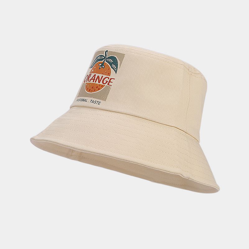 Estilo japonés artístico fresco creativo naranja patrón pescador sombrero moda estilo coreano Internet celebridad moda al aire libre protección solar sombrero para el sol