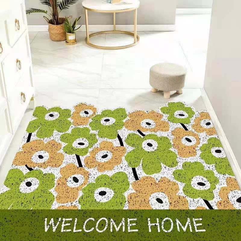 Wholesale Mesh Door Mat with Fresh Ins Patterned PVC Entrance Mat, Customizable Cut Foot Mat