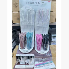日本UNI三菱 zento第二弹限定款0.38/0.5mm半金属按动中性笔 架装