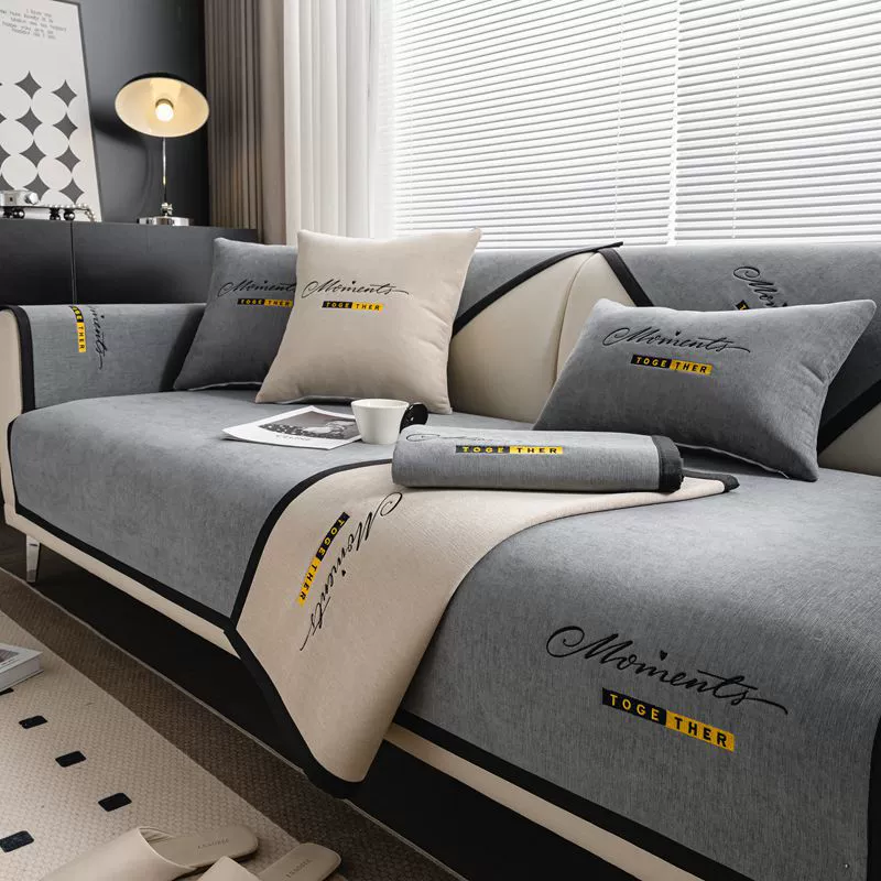 Подушка дивана Four Seasons Универсальный 2024 новый простой темно-серый нескользящий кожаный диван подушка подлокотник