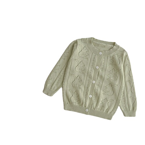 Men's and women's baby knitted cardigan hollow cute bear baby air-conditioning clothing outer wear thin breathable sun protection clothing jacket