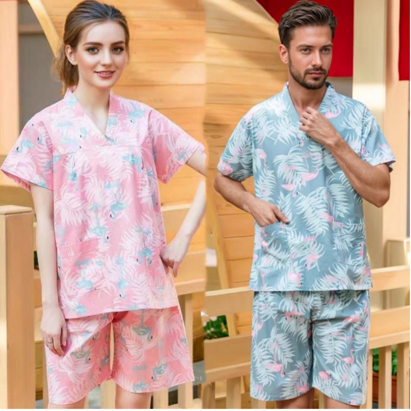新款汗蒸服女spa美容艾灸服大码男一次性浴服洗浴中心足浴按摩服