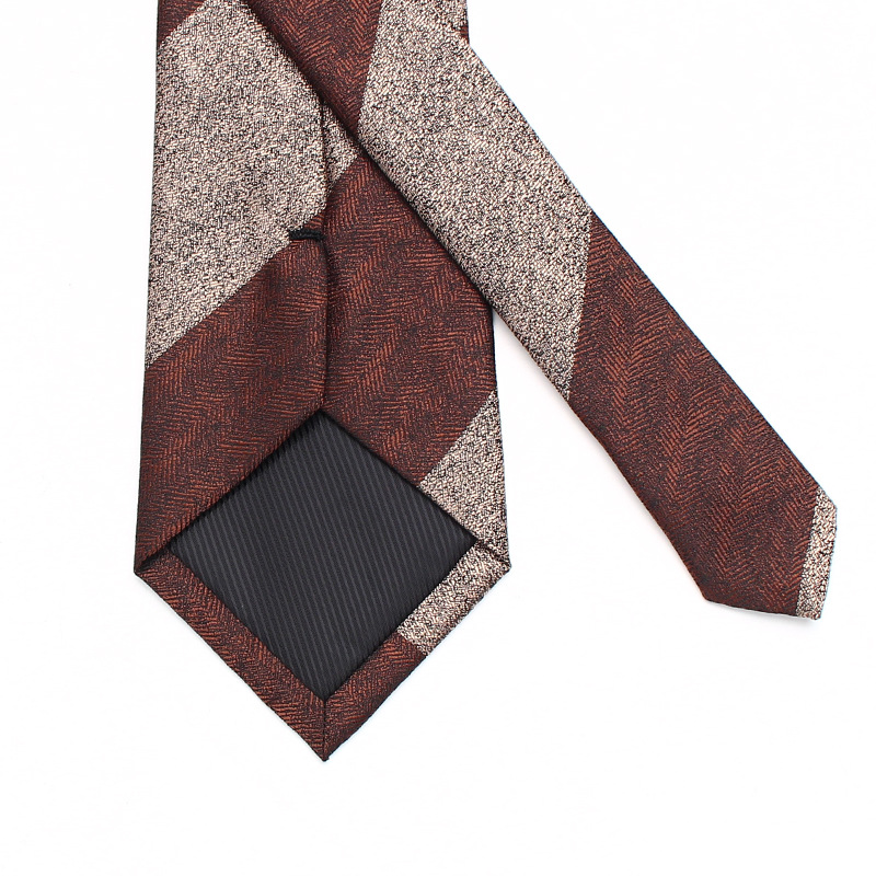 Herrslips knuten affärsstil brun polyester moderiktig slips_voghion.com