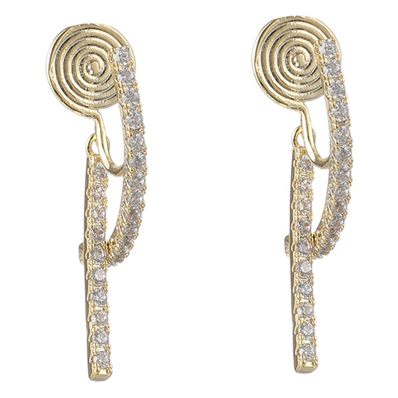 EH154 one-piece painless mosquito coil ear clip non-pierced French earrings slimming simple cross earrings earrings