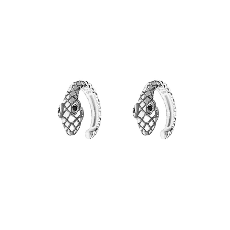 Pendientes de oreja en forma de serpiente europeos y americanos para hombres y mujeres estilo de personalidad de lujo ligero moda callejera hebilla de oreja clip de oreja pendientes de serpiente pequeña anillo de oreja a juego