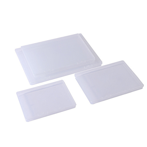 Rectangle plastic box PP transparent square packaging glue box flip lid large storage flat box cross-border 1.7cm