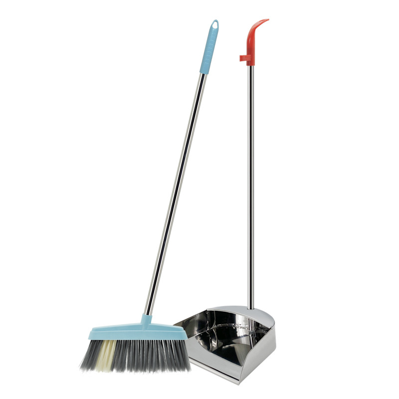 라운드 스테인레스 스틸 빗자루 세트