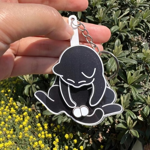 Creative Cat Acrylic Pendant, Rotating Keychain Accessory, Student Cartoon Schoolbag Child Ornament Personality Versatile