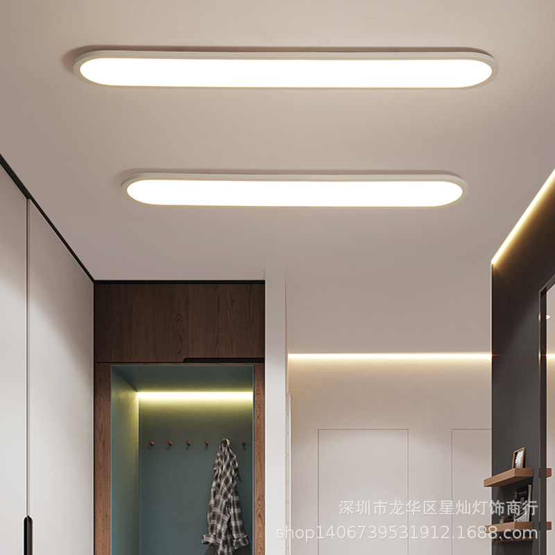 过道走廊灯长条衣帽间灯简约现代亚克力玄关阳台灯入户进门吸顶灯
