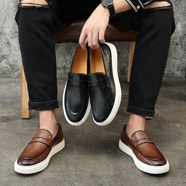 Lefu Shoes Men's Shoes 2023 New Business Men's Elevated Casual Shoes