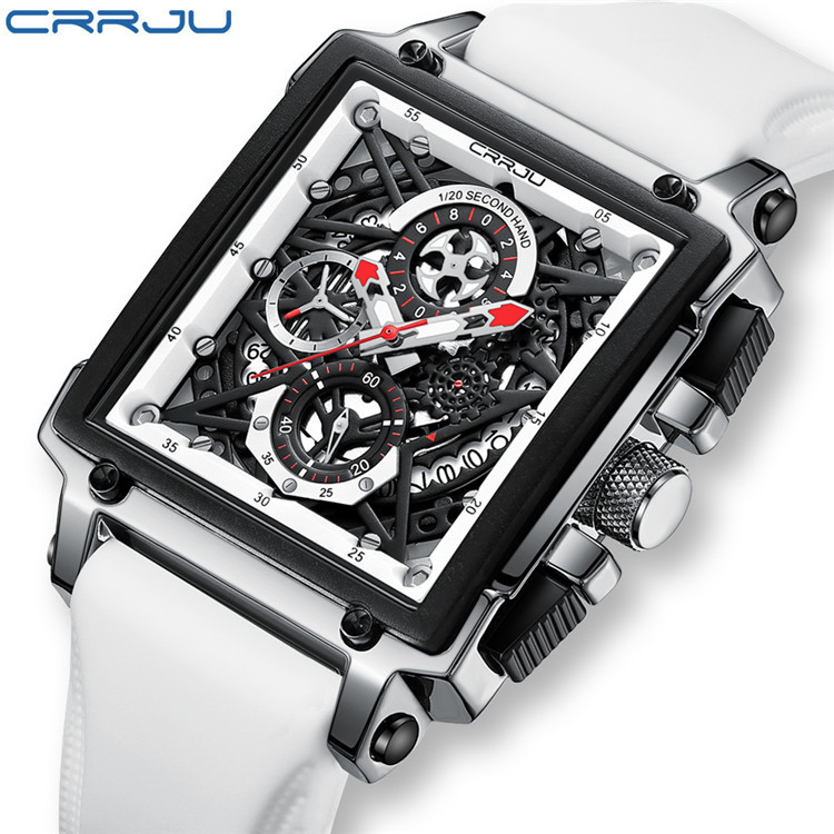 CRRJU/Kakun 2312 Nuevo reloj de hombre de cinturón simple personalidad de negocios multifuncional Calendario de hombre image 5