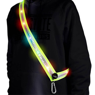 Outdoor Sports USB Luminous Single Side Shoulder Strap New Rechargeable LED Reflective Shoulder Strap Mountaineering Reflective Shoulder Strap