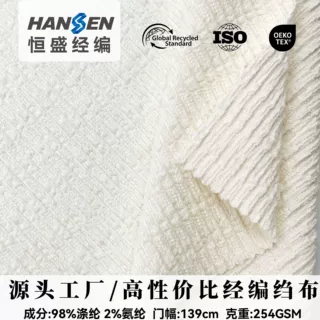 涤氨肌理树皮皱布提花布快时尚服装面料弹力春夏小波浪浮雕泡泡布