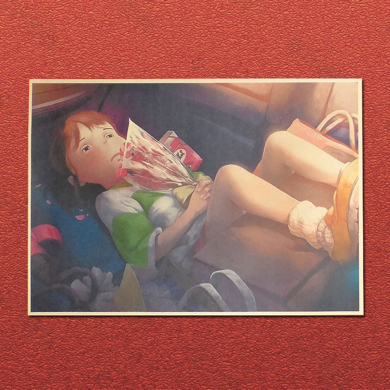 千と千尋の神隠し宮崎駿アニメーションクラフト紙ポスター装飾絵画寮カフェフォトフレーム壁ステッカー|undefined