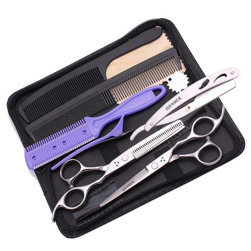 DAMBER haircut scissors flat cut teeth shear non-traceless teeth 10%-15%apprentice junior home hair kit