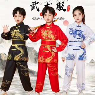 中小学生武术表演打鼓服中国风儿童男女太极练功服竞技比赛体考服