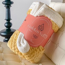 加厚金龟绒提花毛毯羊羔绒午睡办公室空调盖毯珊瑚法兰绒沙发毯子