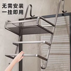 トイレラック穴なしシャワールームのガラスドアラック