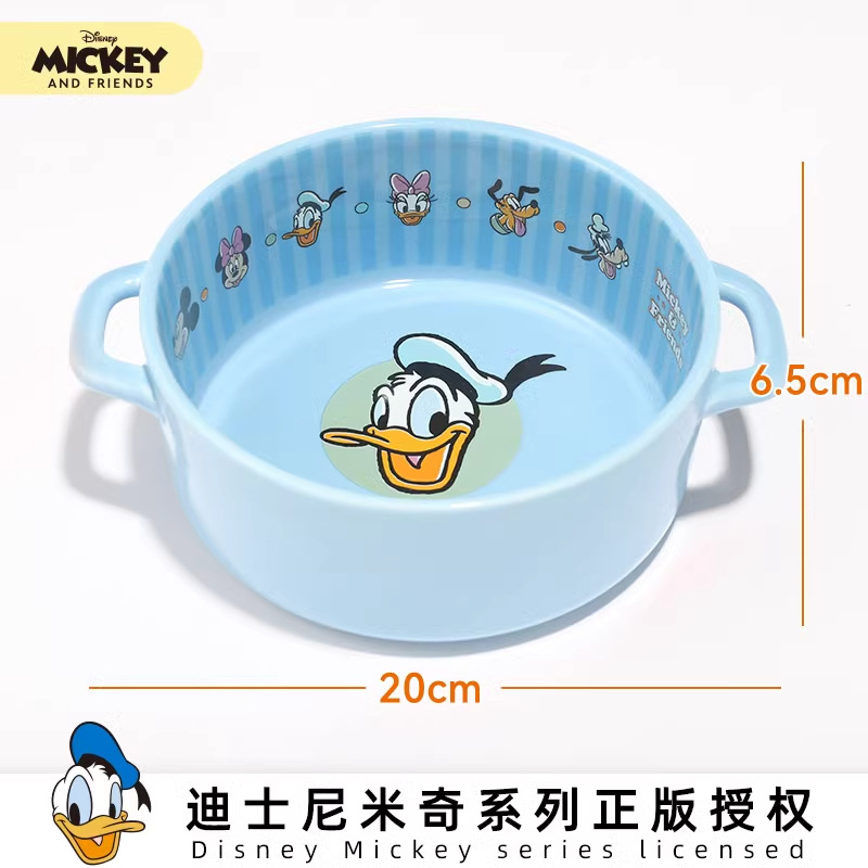 Disney serie de Mickey de gran calibre para gatos bolos de agua de cerámica para perros bolos Mickey Minnie cuello anti-voltear platos
