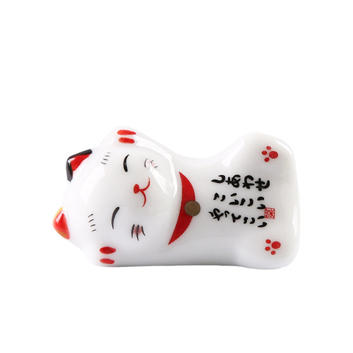 Japanese lucky cat chopstick holder Japanese wealth and style home hotel ceramic daily necessities chopstick holder chopstick holder 105