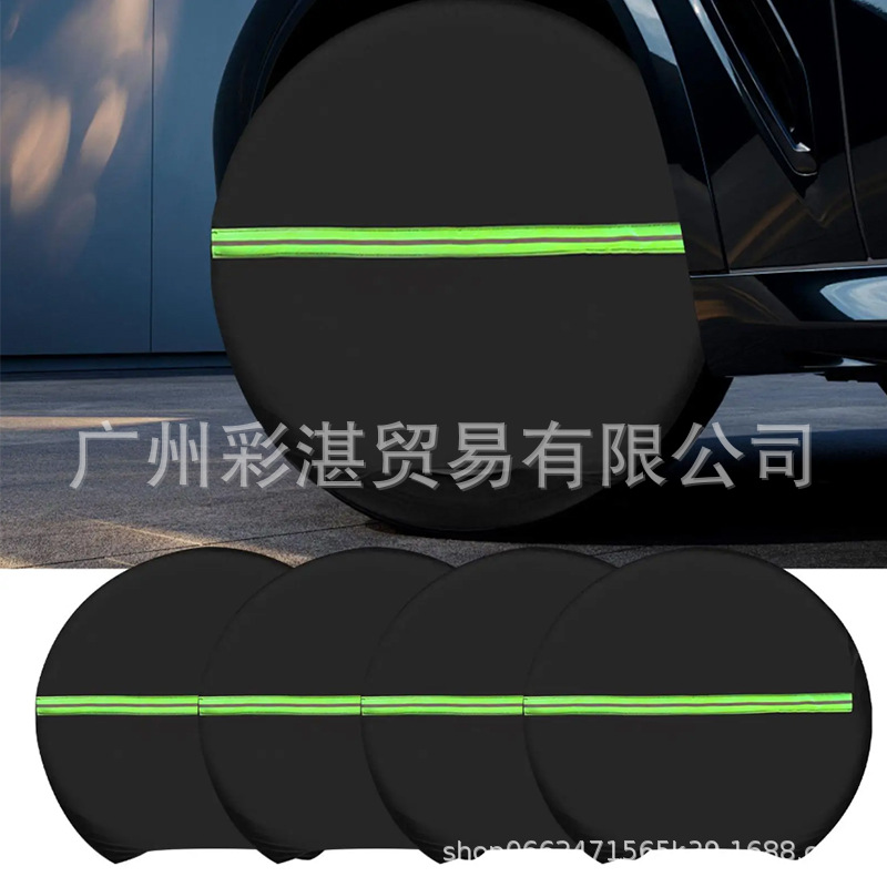 Cross-Border Car Tire Cover with Windproof Hook, Universal Tire Cover, Oxford Cloth Waterproof, Sun-Proof, and Dirt-Proof Spare Tire Cover