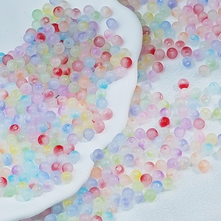 6Mm8Mm Two-Colorful Jade Gradient Beads Glass Beads Colorful Loose Beads DIY Bracelet Necklace Bracelet Accessories Wholesale