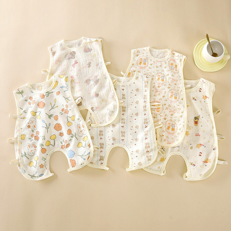 Baby Summer Thin Gauze Romper Pure Cotton Sleeveless Vest Jumpsuit Pure Cotton Crawling Suit for Newborns Baby Summer Thin Gauze Romper Pure Cotton Sleeveless Vest Jumpsuit Pure Cotton Crawling Suit for Newborns