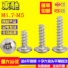 304不锈钢TB十字槽大扁头自攻平尾螺丝蘑菇头平尾伞头自攻钉M4M5