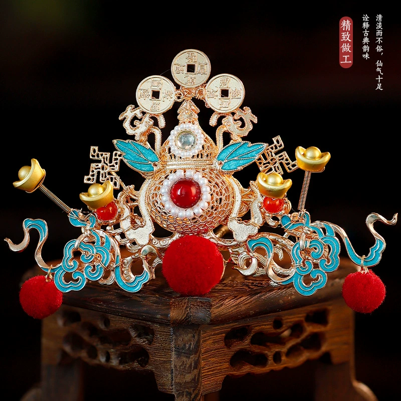 Universal Hanfu, red colored festive hair accessory