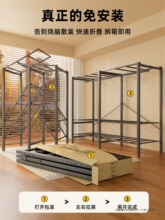 衣柜卧室家用出租房免安装折叠布衣柜简易全钢架金属衣橱收纳柜子
