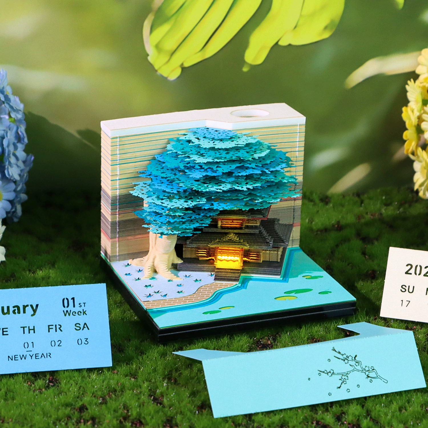 3D Castle Desk Calendar, Custom Creative Gift, 2026 Weekly Options with Lighted Covers