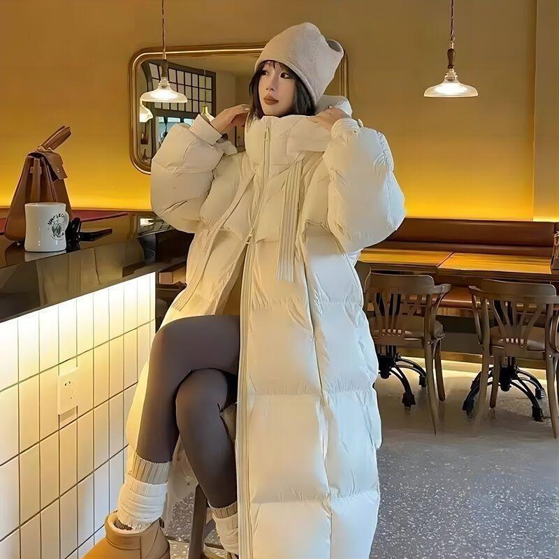 冬季棉衣韩版加厚连帽宽松蓬松厚实长款新款过膝面包爆款棉袄外套