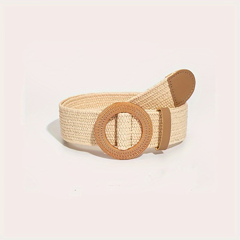 thumbnail image 1 of Boho Chic Elastic Woven Belt Adjustable Round Buckle腰带, 1 of 4