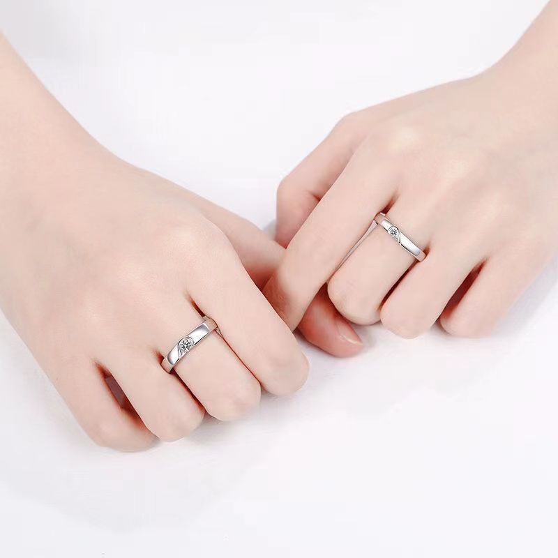 Couple Rings Silver Plated Adjustable Rings For Men And Women_voghion.com