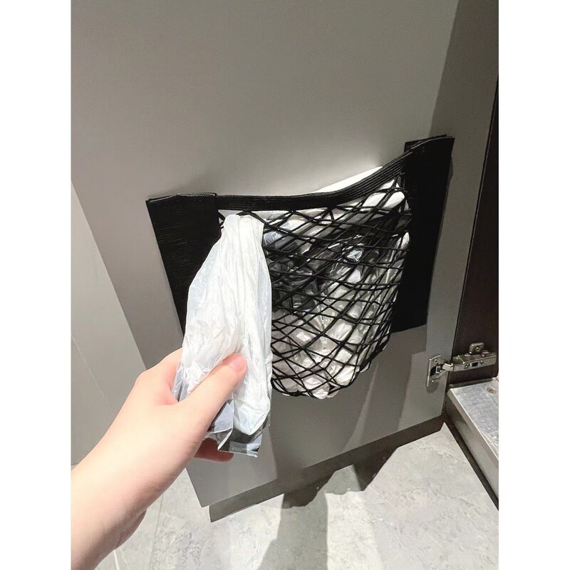 マジックテープゴミ袋収納ネットポケットキッチン穴なし家庭用壁掛け型置物プラスチックショッピング物置ネット袋|undefined