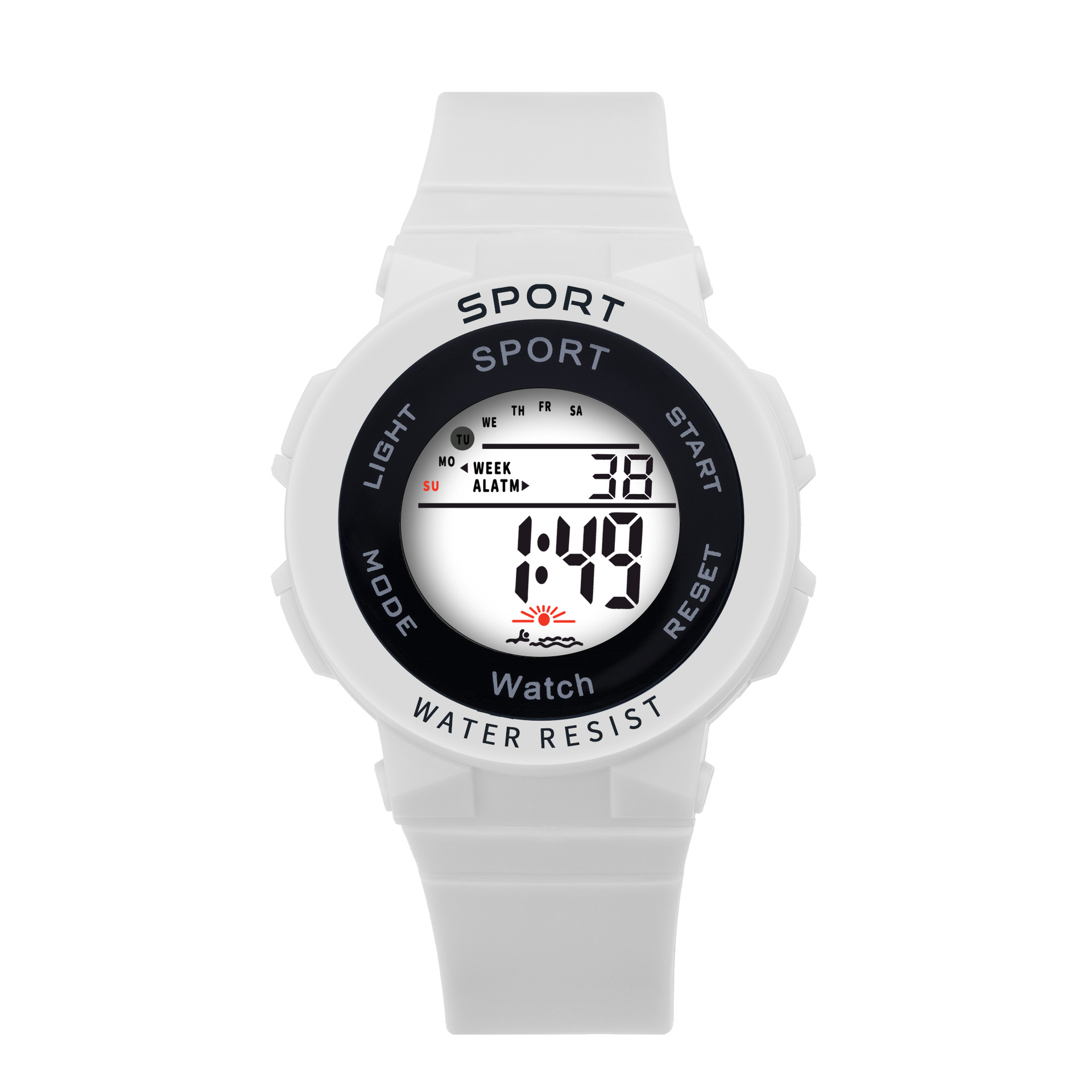 Reloj electrónico Estudiante hombres y mujeres colorido luminoso multifuncional impermeable estilo coreano Rosa nuevo reloj de moda doméstico diseño ligero