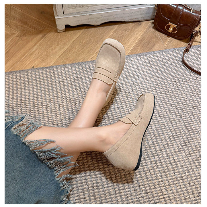 Giày nữ đế mềm tăng chiều cao 5 cm mũi tròn form rộng size lớn — Khaki (toàn dải), Màu mơ (toàn dải), nâu sẫm chi tiết 23
