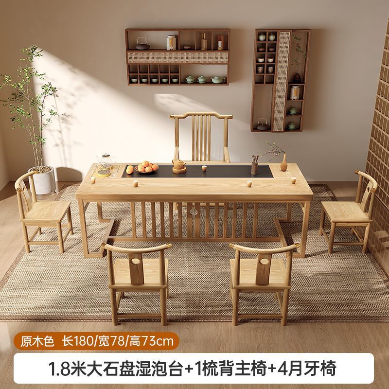 1.8m 습식 버블 테이블 + 빗등 메인 의자 1개 + 초승달 의자 4개