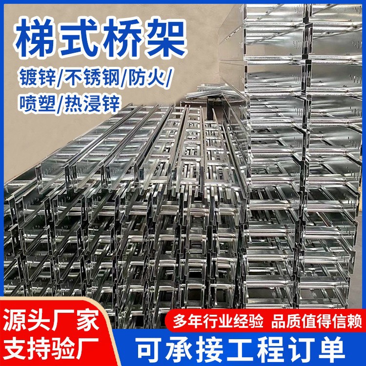 厂家定制镀锌热浸锌线槽防火铝合金304不锈钢喷塑梯式电缆桥架