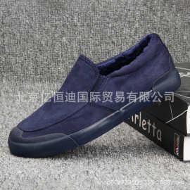 宝达6657冬季加绒男士绒面布鞋时尚休闲百搭板鞋舒适软底加厚棉鞋