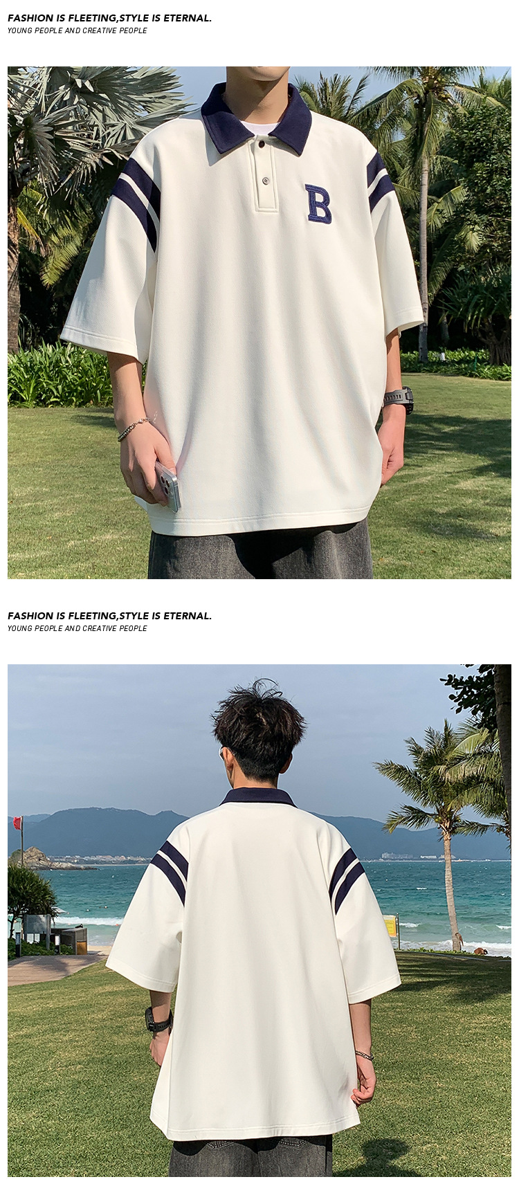 Men's Polo Shirt Short Sleeved Summer Colour Blocking College Style_voghion.com